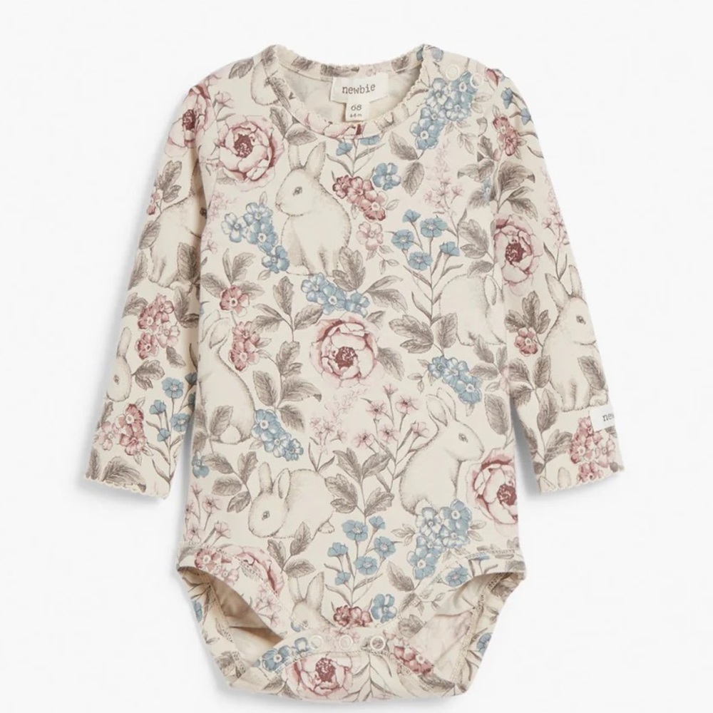 Baby floral & rabbit printed bodysuit